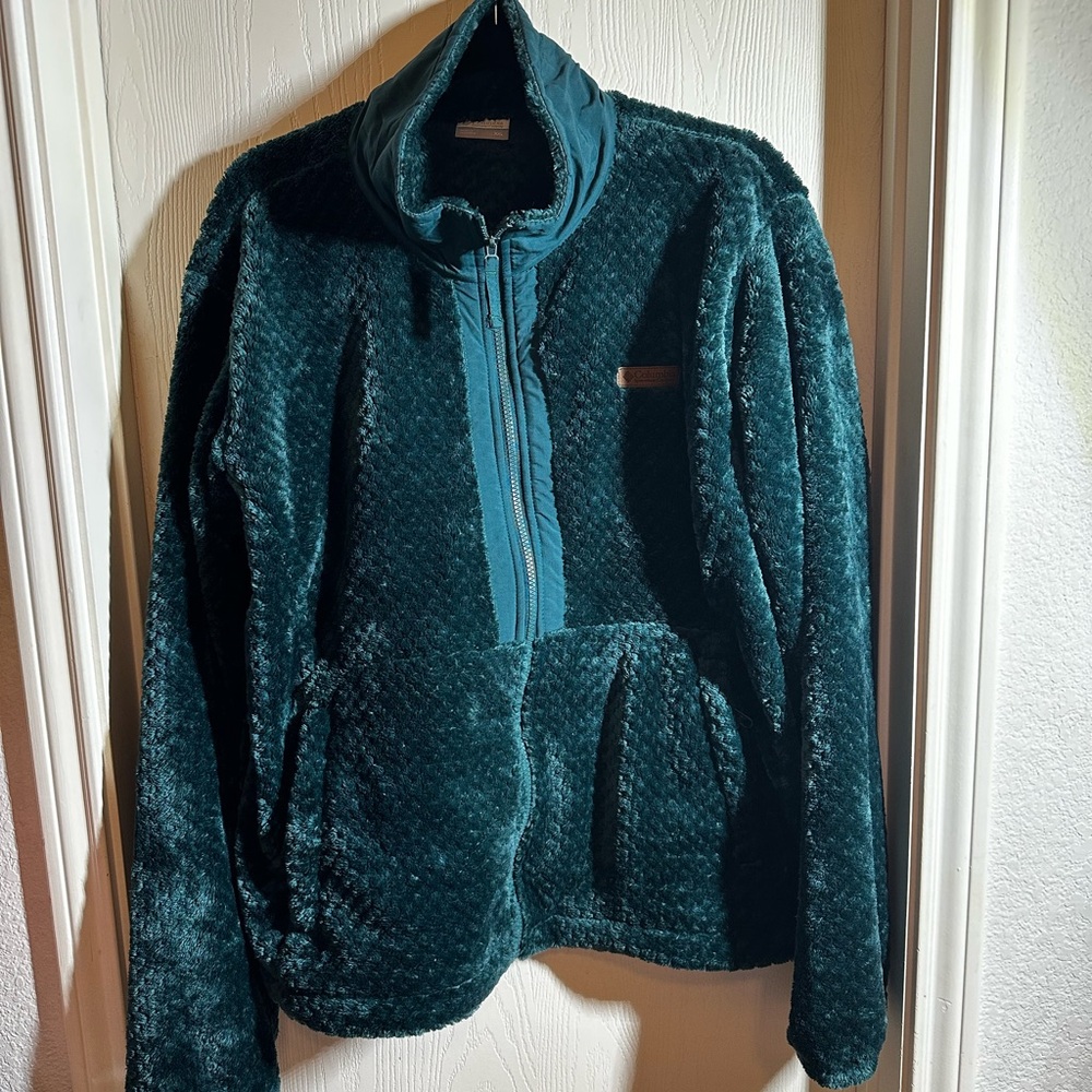 Columbia Teal Fleece Pullover Jacket NWOT